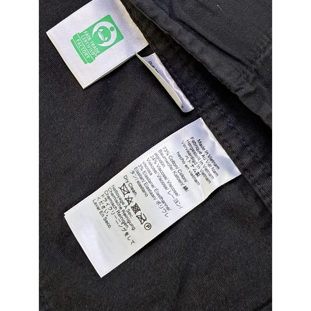 NEW J. Crew Size 8 Utility Chore Jacket In Brushed Chino Black Faded Look CN062